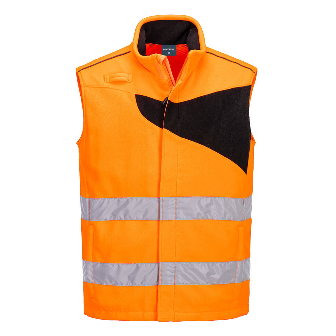 PW2 Warnschutz Fleece Winterweste - Orange/Schwarz (OBR)