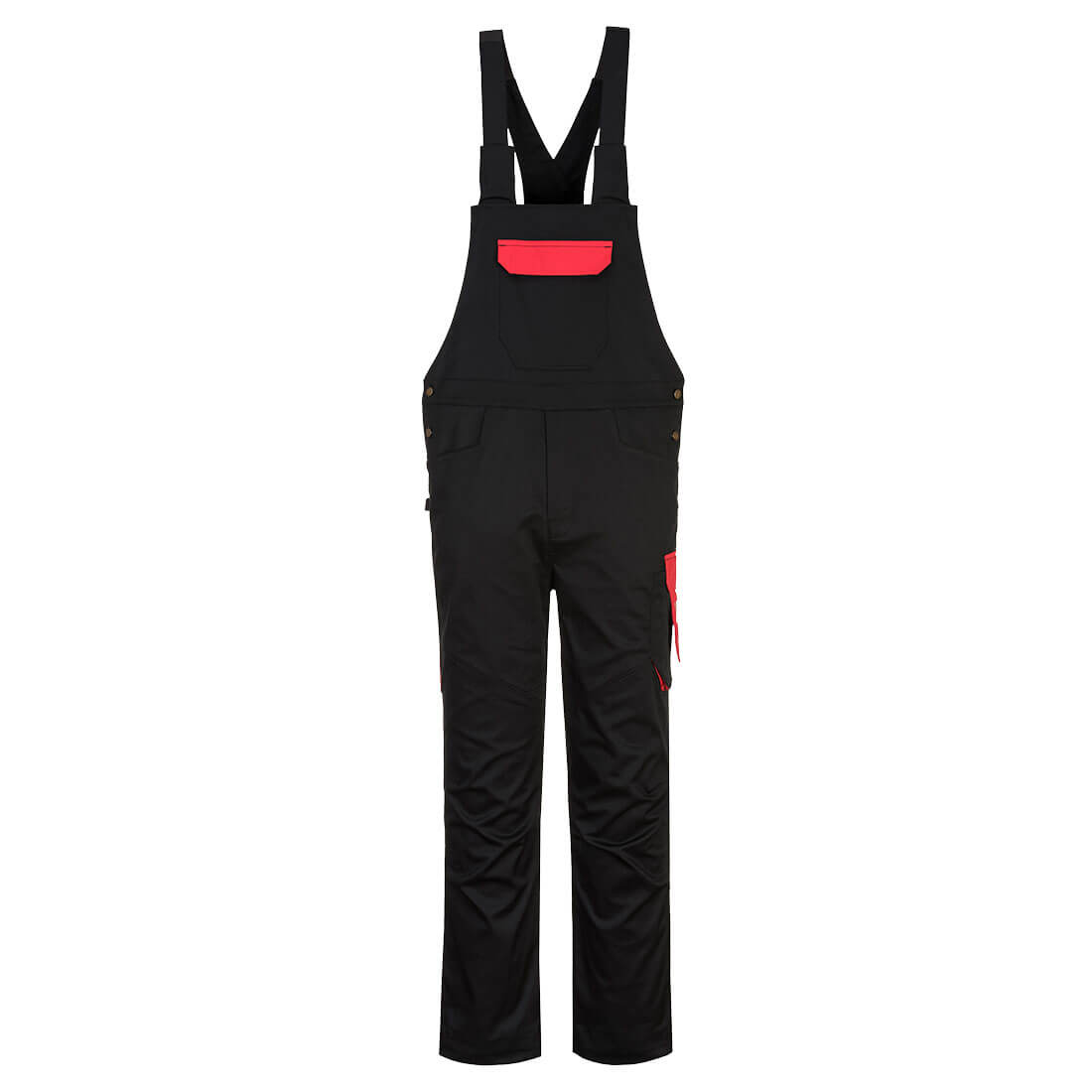 PW2 Latzhose - Schwarz/rot (BDR)