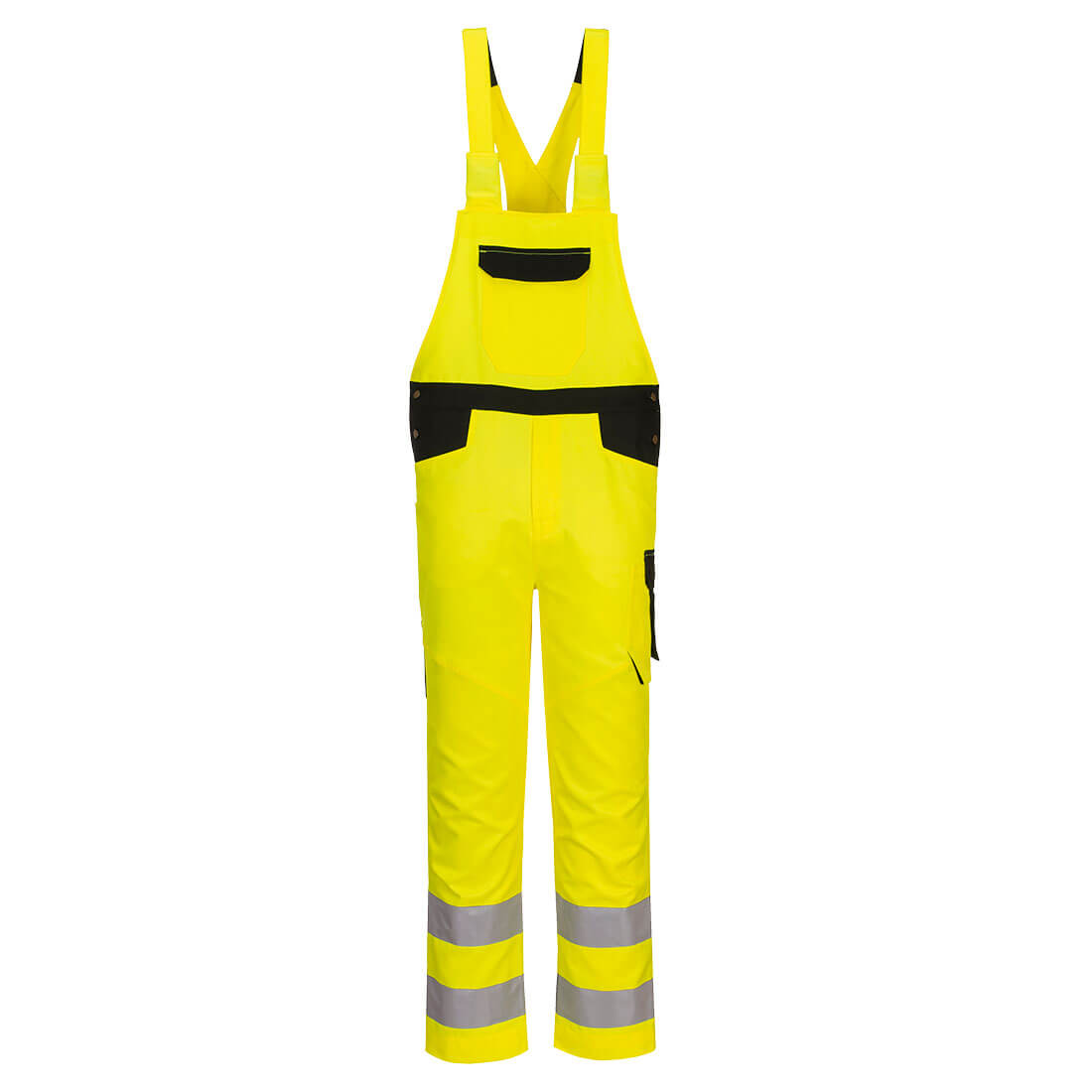 PW2 Warnschutz- Latzhose - Gelb/Schwarz (YBR)