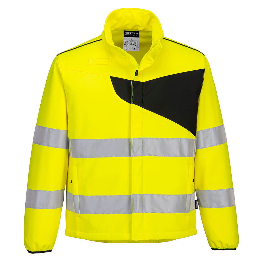 PW2 Warnschutz Softshell-Jacke (2L) - Gelb/Schwarz (YBR)