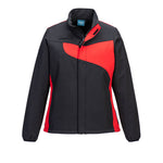 PW2 Softshelljacke für Damen(2L) - Schwarz/rot (BDR)