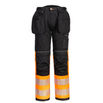 PW3 Hi-Vis Bundhose mit Holstertaschen Klasse 1 - Orange/Schwarz (OBR)