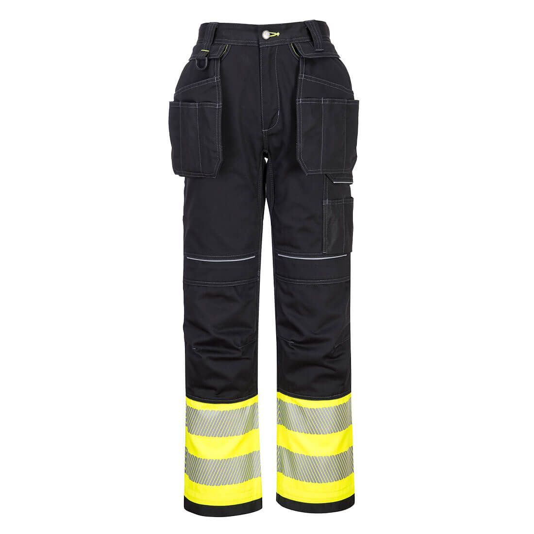 PW3 Hi-Vis Bundhose mit Holstertaschen Klasse 1 - Gelb/Schwarz (YBR)