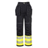 PW3 Hi-Vis Bundhose mit Holstertaschen Klasse 1 - Gelb/Schwarz (YBR)