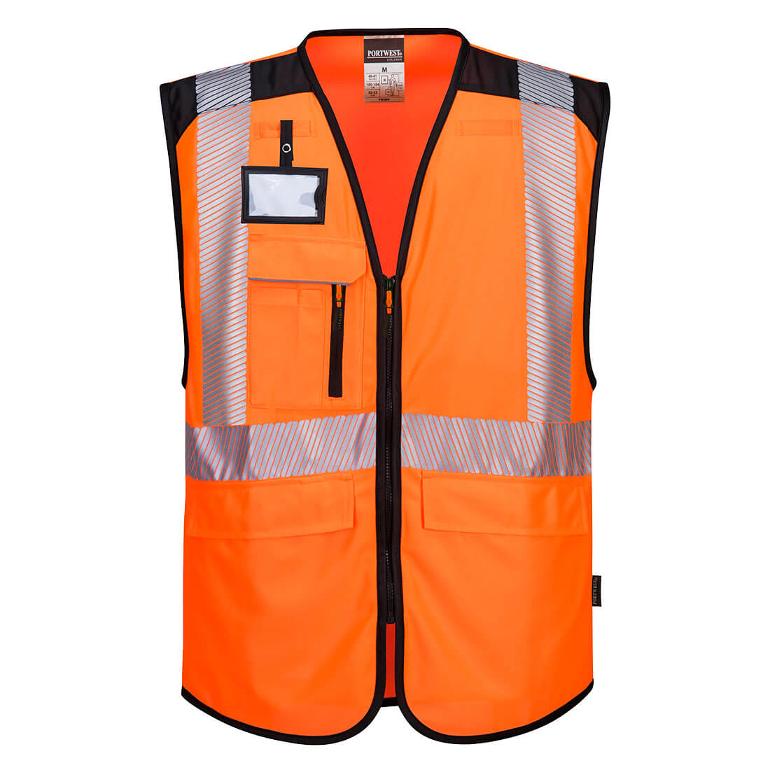 PW3 Hi-Vis Exekutiv Weste - Orange/Schwarz (OBR)