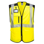 PW3 Hi-Vis Exekutiv Weste - Gelb/Schwarz (YBR)