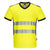 PW3 Hi-Vis T-Shirt mit V-Ausschnitt und Mesheinsatz kurzarm - Gelb/Schwarz (YBR)