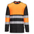 PW3 Hi-Vis Cotton Comfort T-Shirt Klasse 1, langarm - Orange/Schwarz (OBR)
