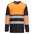 PW3 Hi-Vis Cotton Comfort T-Shirt Klasse 1, langarm - Orange/Schwarz (OBR)