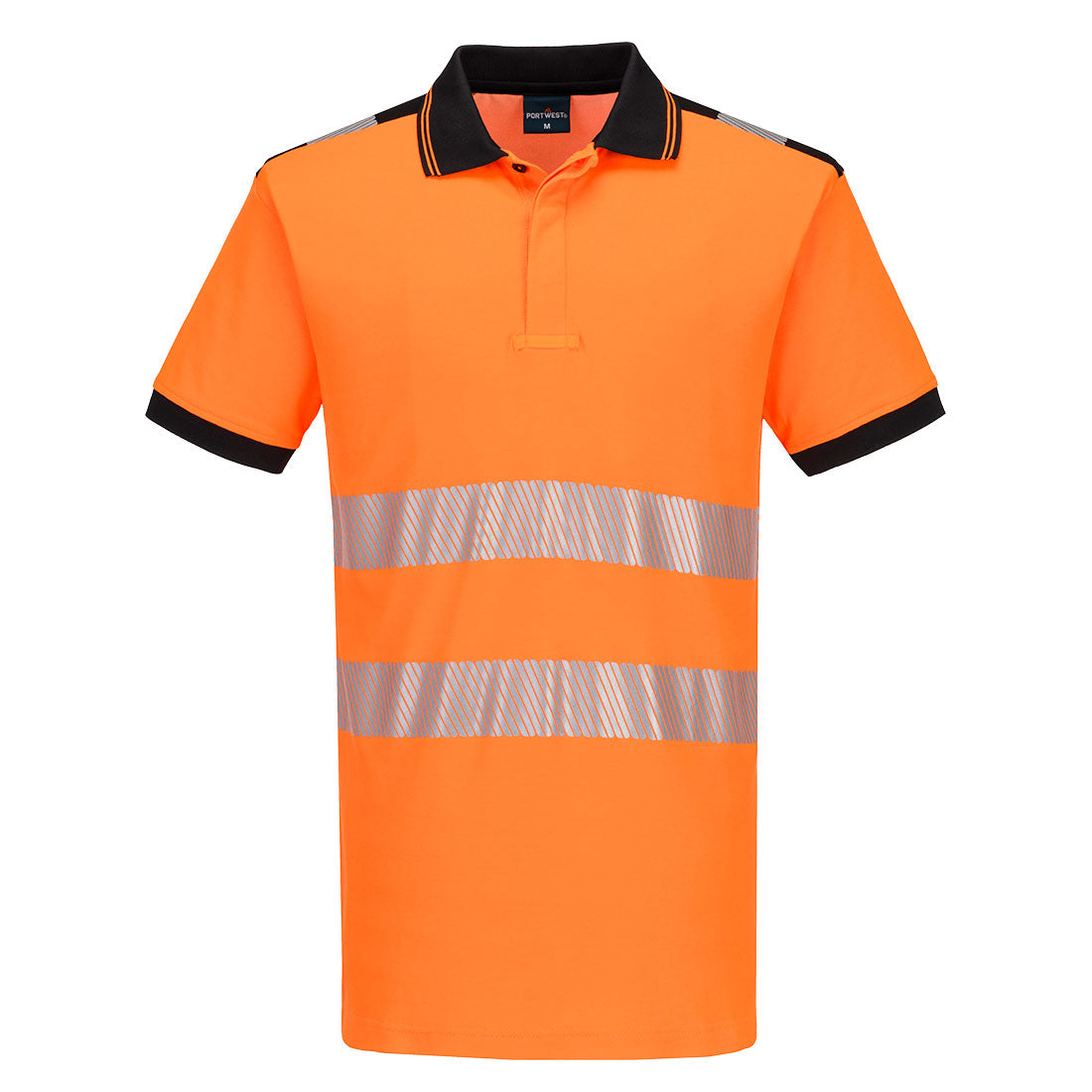 PW3 Hi-Vis Polo Shirt  S/S - Orange/Schwarz (OBR)