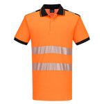 PW3 Hi-Vis Polo Shirt  S/S - Orange/Schwarz (OBR)