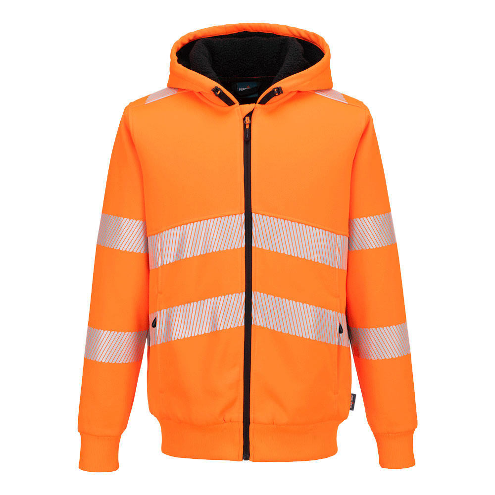 PW321 Hi-Vis Winter Hoodie mit Reißverschluss - Orange (ORR)