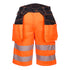 PW3 Warnschutz Shorts mit Holstertaschen - Orange/Schwarz (OBR)