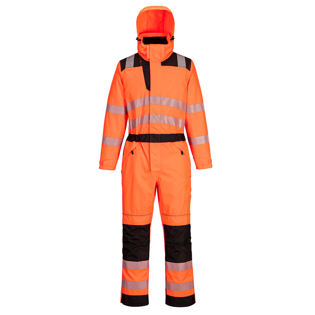 PW3 Hi-Vis Regenoverall - Orange/Schwarz (OBR)
