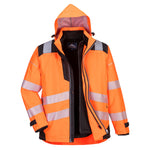 PW3 Hi-Vis 3-in-1 Jacke - Orange/Schwarz (OBR)