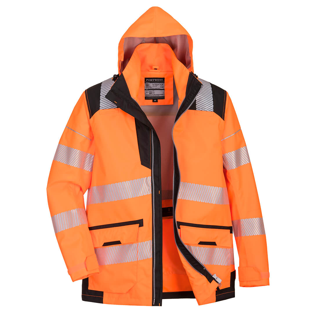 PW3 Hi-Vis 5-in-1 Jacke atmungsaktiv - Orange/Schwarz (OBR)