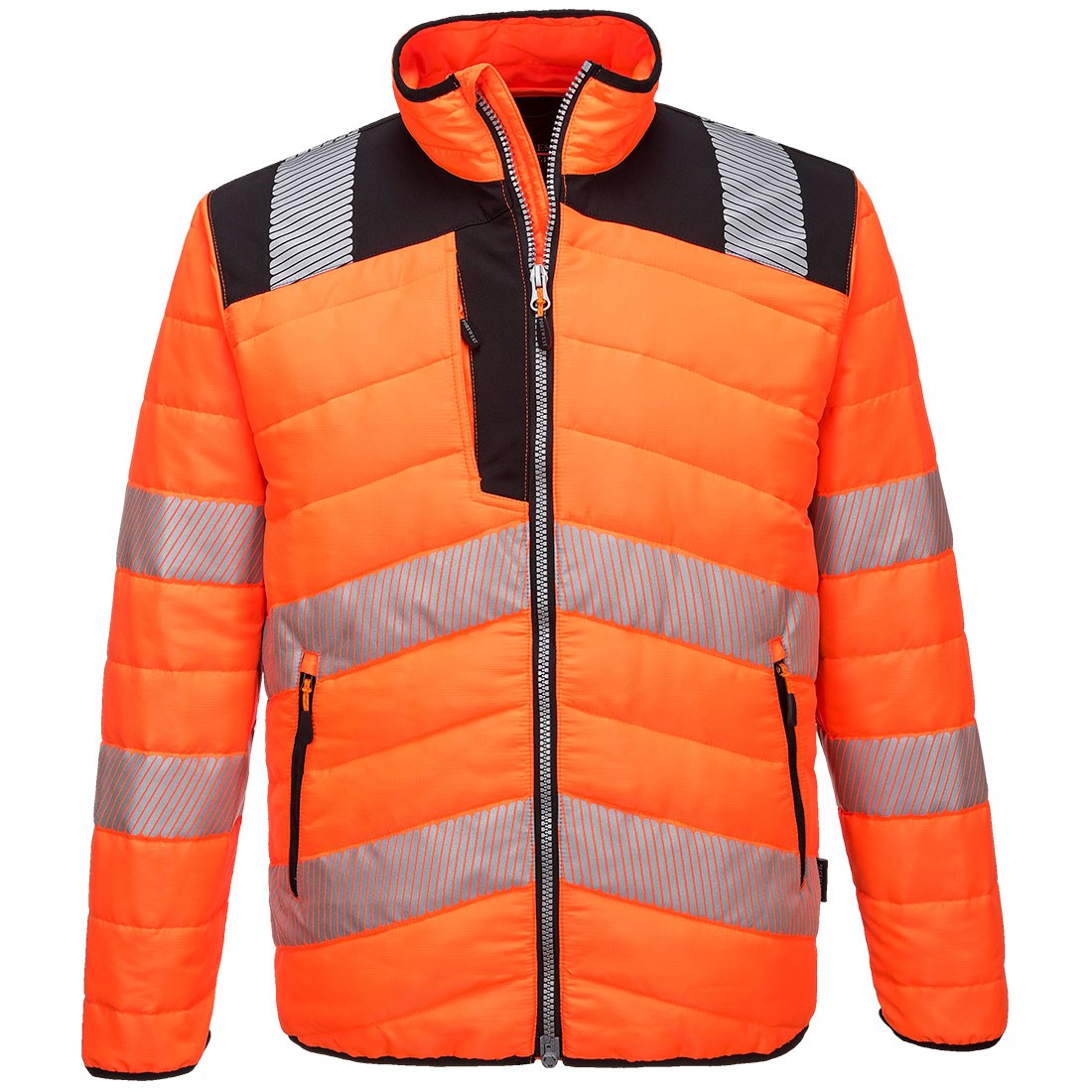 PW3 Hi-Vis Steppjacke - Orange/Schwarz (OBR)