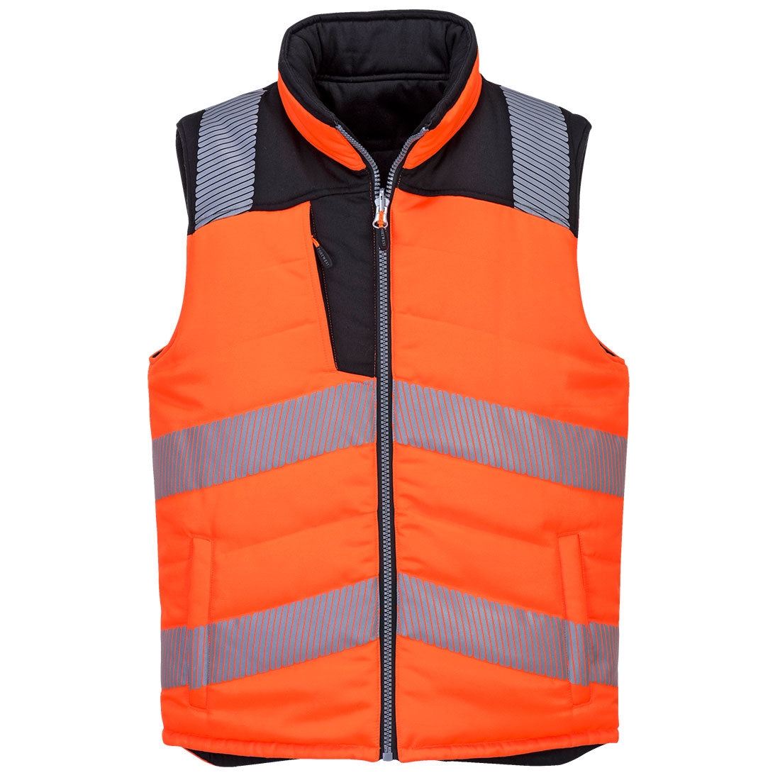 PW3 Hi-Vis Wende Winterweste - Orange/Schwarz (OBR)