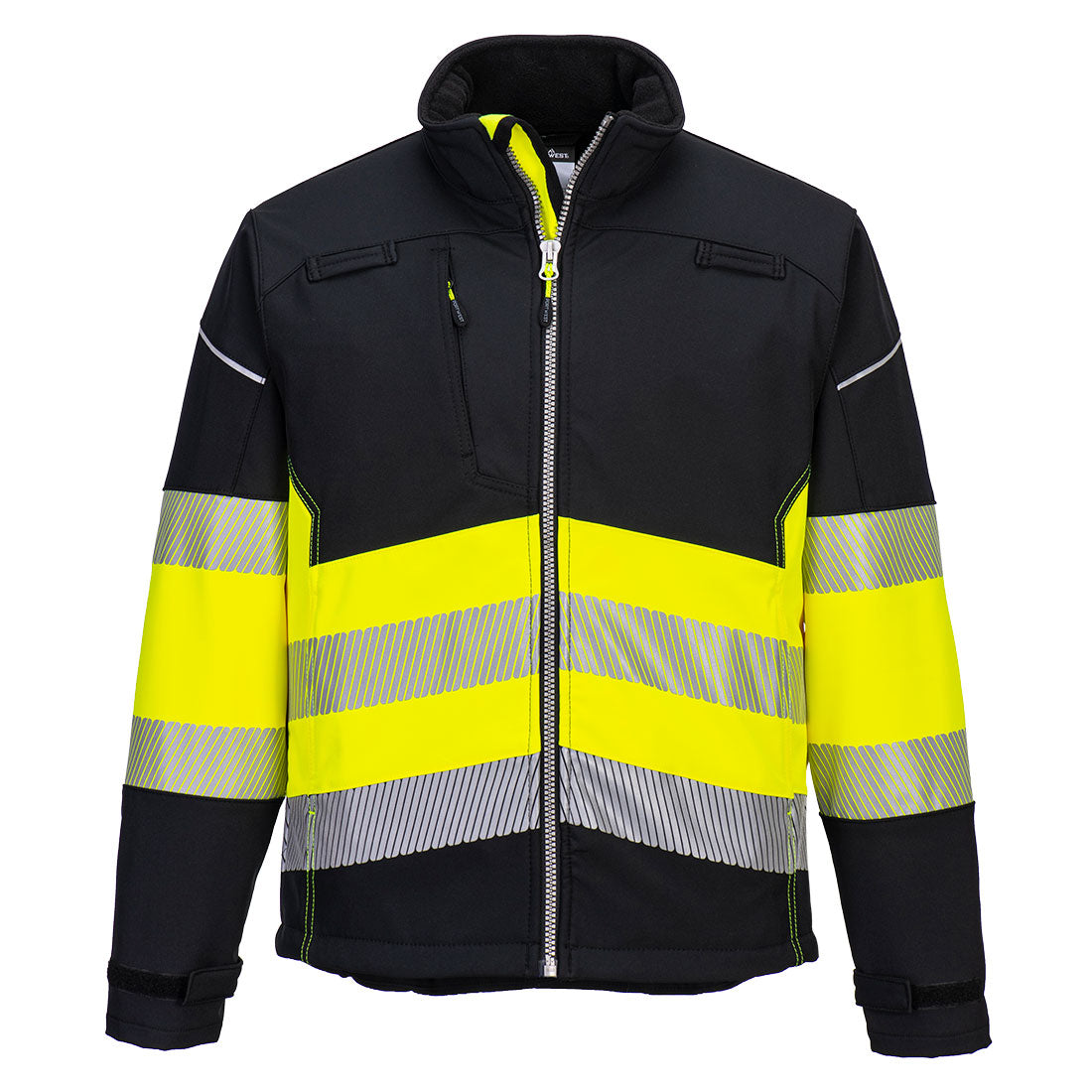 PW3 Hi-Vis Softshelljacke Klasse 1 (3L) - Schwarz/Gelb (BKY)
