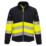 PW3 Hi-Vis Softshelljacke Klasse 1 (3L) - Schwarz/Gelb (BKY)