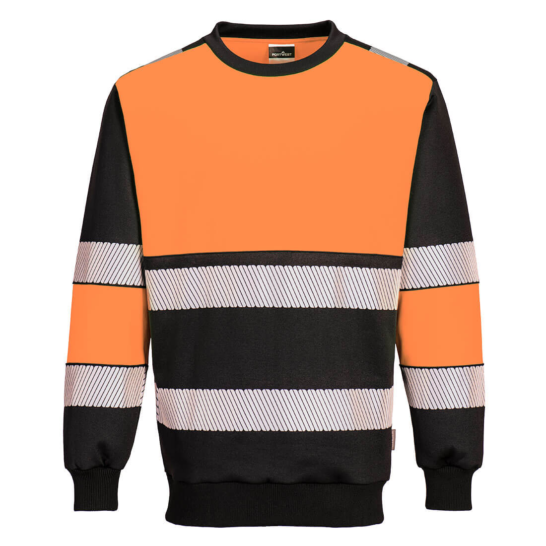 PW3 Hi-Vis Sweatshirt Klasse 1 - Orange/Schwarz (OBR)