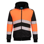 PW3 Hi-Vis Winter Kapuzenjacke Klasse 1 - Orange/Schwarz (OBR)