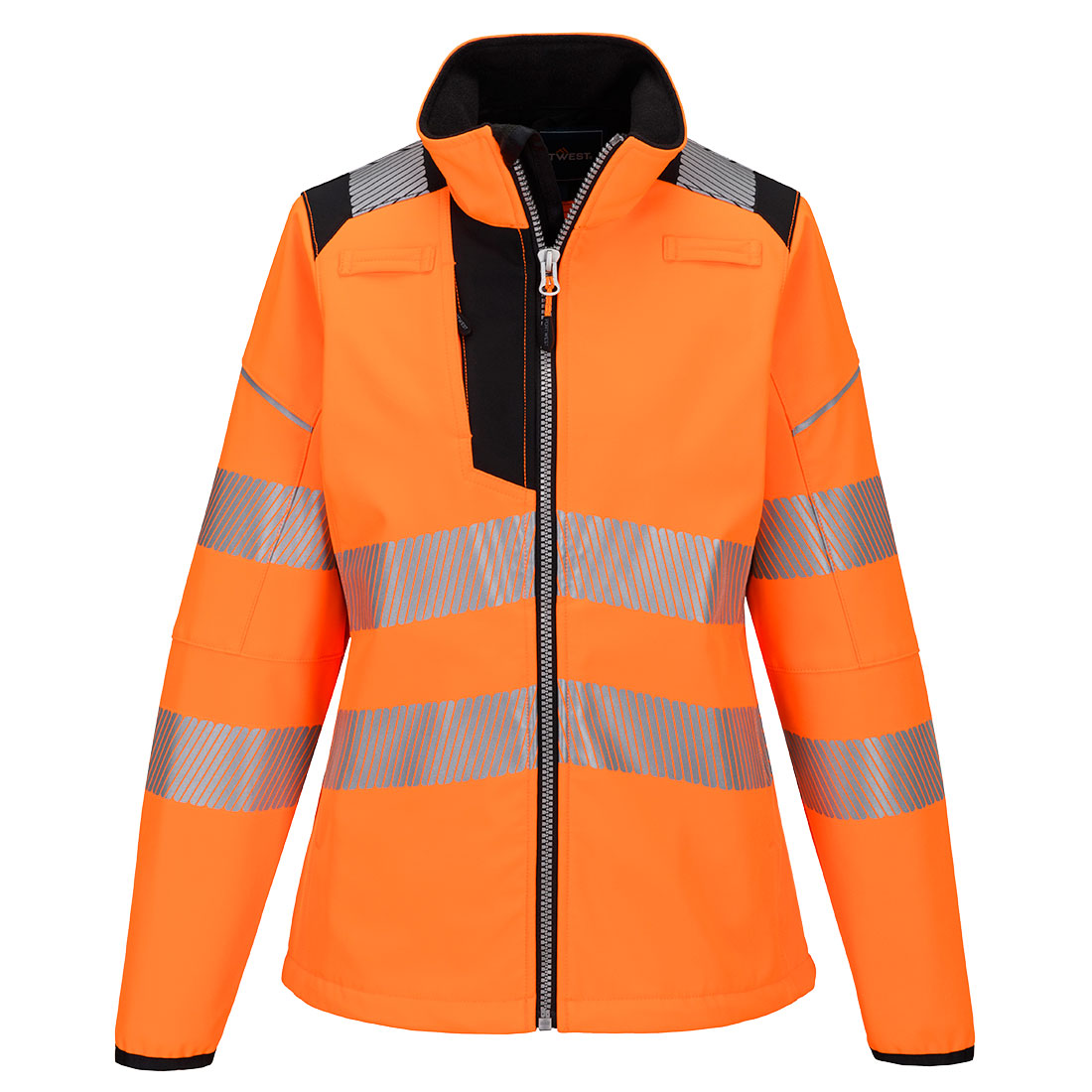 PW3 Hi-Vis Damen Softshelljacke - Orange/Schwarz (OBR)