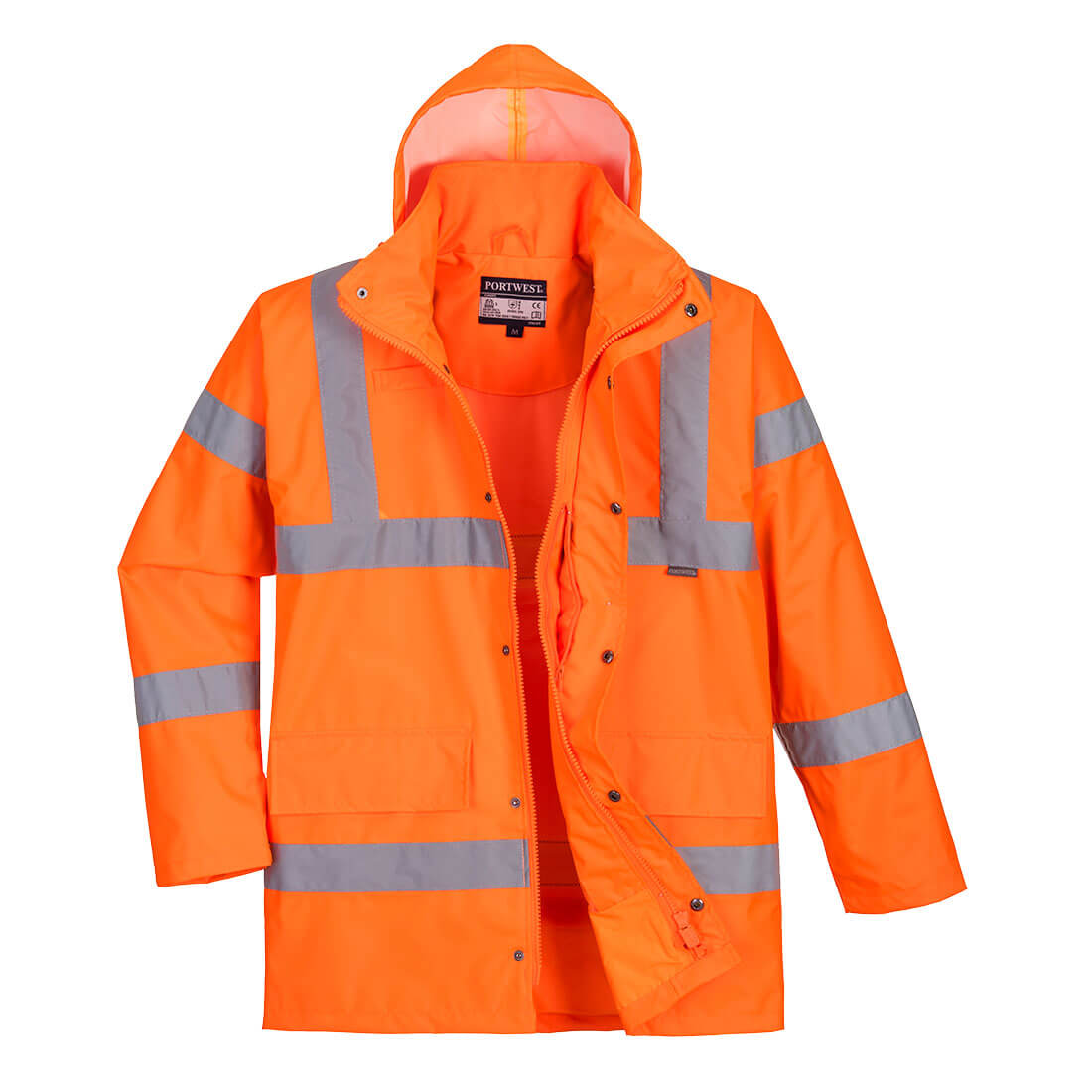 Hi-Vis Regen Verkehrsjacke atmungsaktiv - Orange (ORR)