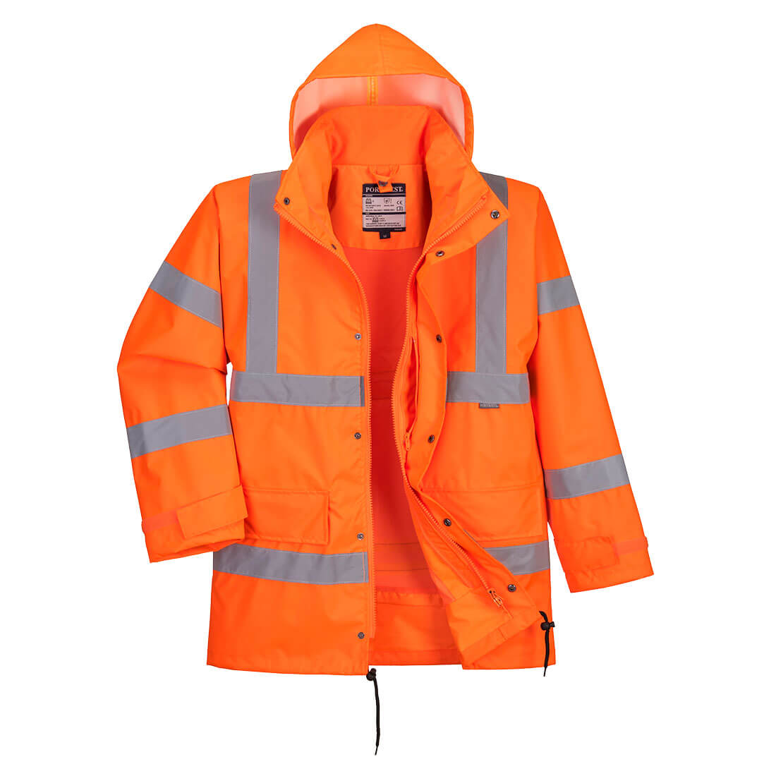 Hi-Vis interaktive Regen Verkehrsjacke atmungsaktiv - Orange (ORR)