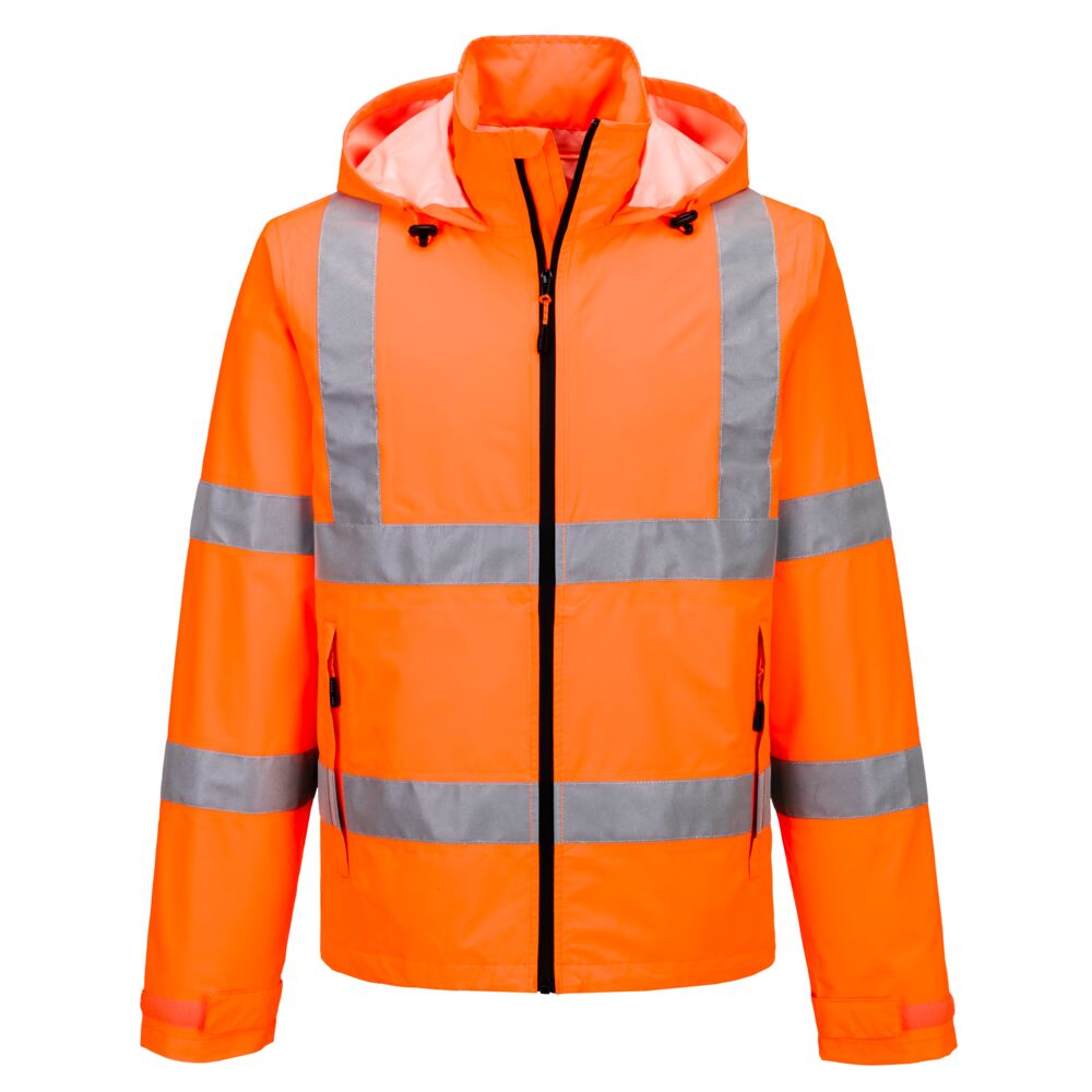 Hi-Vis leichte, packbare Jacke - Orange (ORR)
