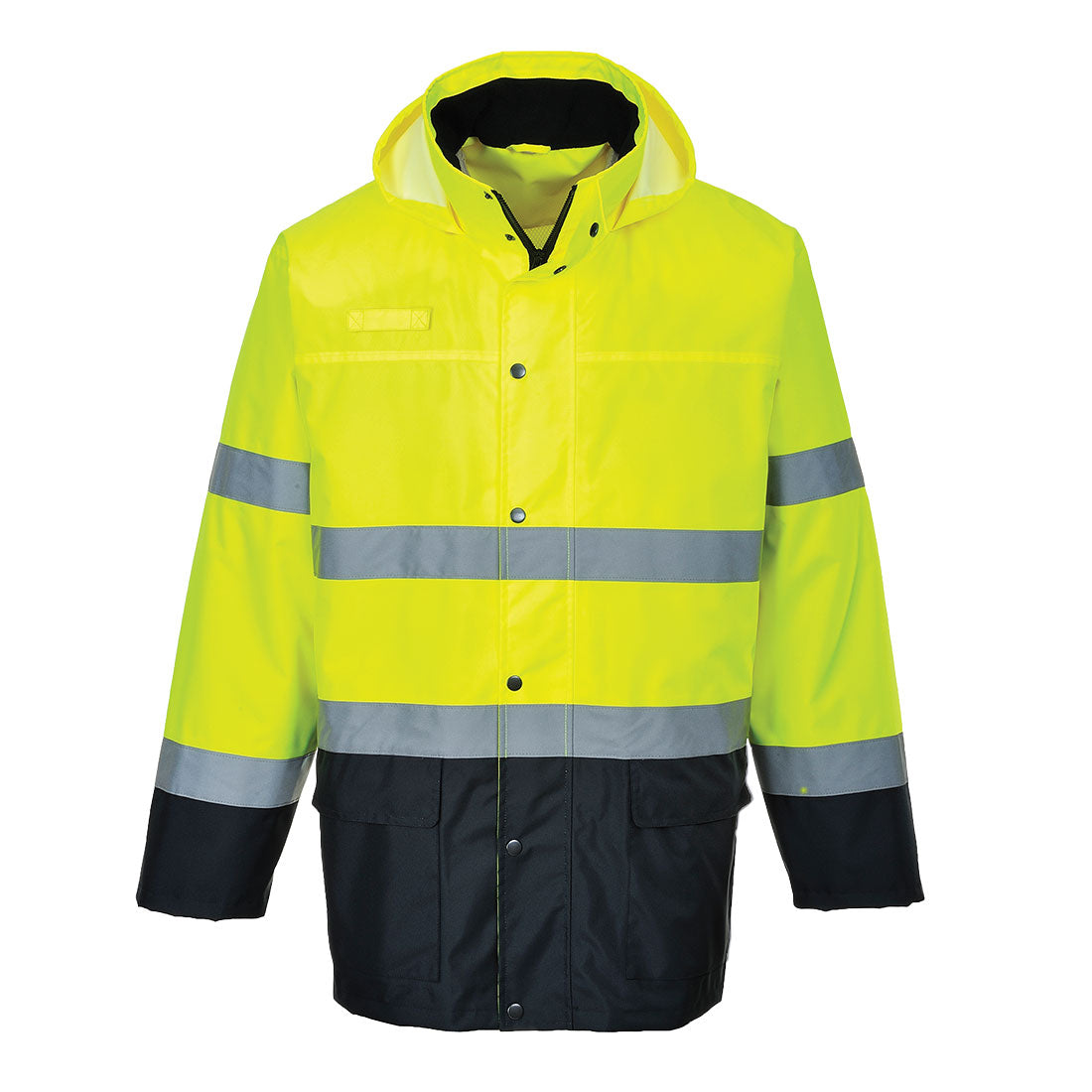 Hi-Vis leichte Kontrast Regen Verkehrsjacke - Gelb/Marine (YNR)