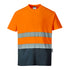 Hi-Vis Cotton Comfort Kontrast T-Shirt kurzarm - Orange/Marine (ONR)