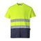 Hi-Vis Cotton Comfort Kontrast T-Shirt kurzarm - Gelb/Marine (YNR)