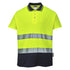 Hi-Vis Cotton Comfort Kontrast Poloshirt kurzarm - Gelb/Marine (YNR)