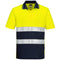 Leichtes Hi-Vis Kontrast-Poloshirt kurzarm - Gelb/Marine (YNR)