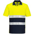 Leichtes Hi-Vis Kontrast-Poloshirt kurzarm - Gelb/Marine (YNR)