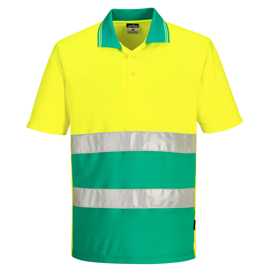 Leichtes Hi-Vis Kontrast-Poloshirt kurzarm - Gelb/Teer (YTR)