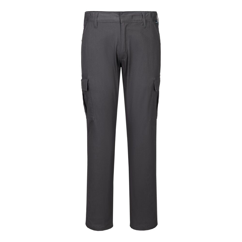 Stretch-Hose mit schmaler Passform im Combat-Stil - Metallgrau (MGR)