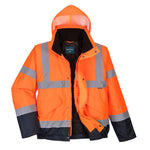 Hi-Vis Kontrast Winter Pilotjacke - Orange/Marine (ONR)