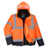 Hi-Vis Kontrast Winter Pilotjacke - Orange/Marine (ONR)