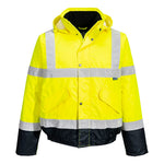 Hi-Vis Kontrast Winter Pilotjacke - Gelb/Marine (YNR)