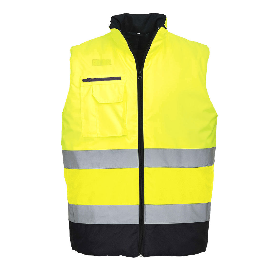 Hi-Vis Kontrast Winterweste - Gelb/Marine (YNR)