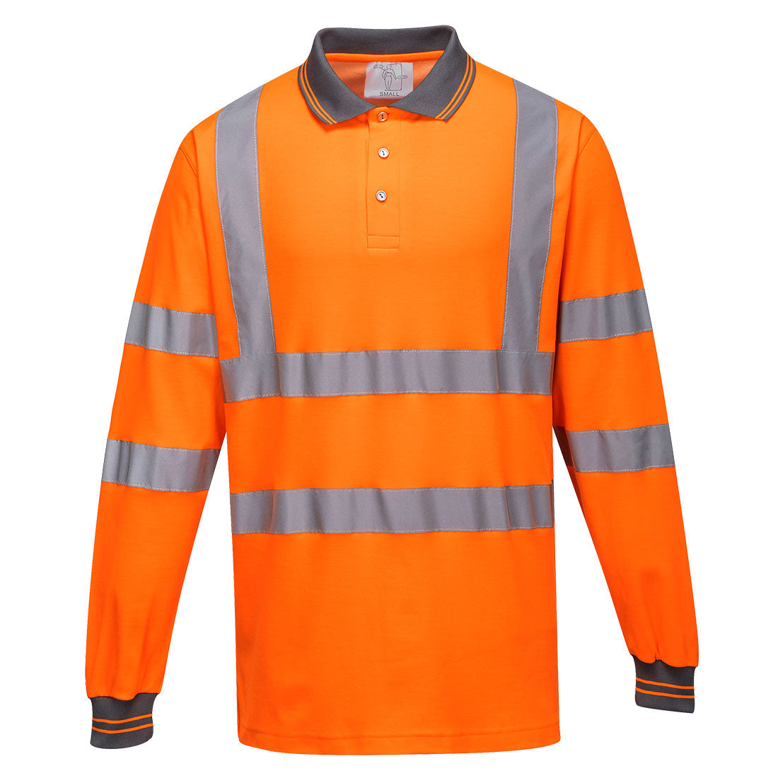 Hi-Vis Cotton Comfort Poloshirt langarm - Orange (ORR)