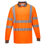 Hi-Vis Cotton Comfort Poloshirt langarm - Orange (ORR)