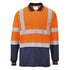 Hi-Vis Kontrast Poloshirt langarm - Orange/Marine (ONR)