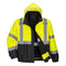 Hi-Vis Kontrast Premium 3-in-1 Pilotjacke - Gelb/Schwarz (YBR)