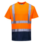 Hi-Vis Kontrast T-Shirt kurzarm - Orange/Marine (ONR)