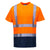 Hi-Vis Kontrast T-Shirt kurzarm - Orange/Marine (ONR)