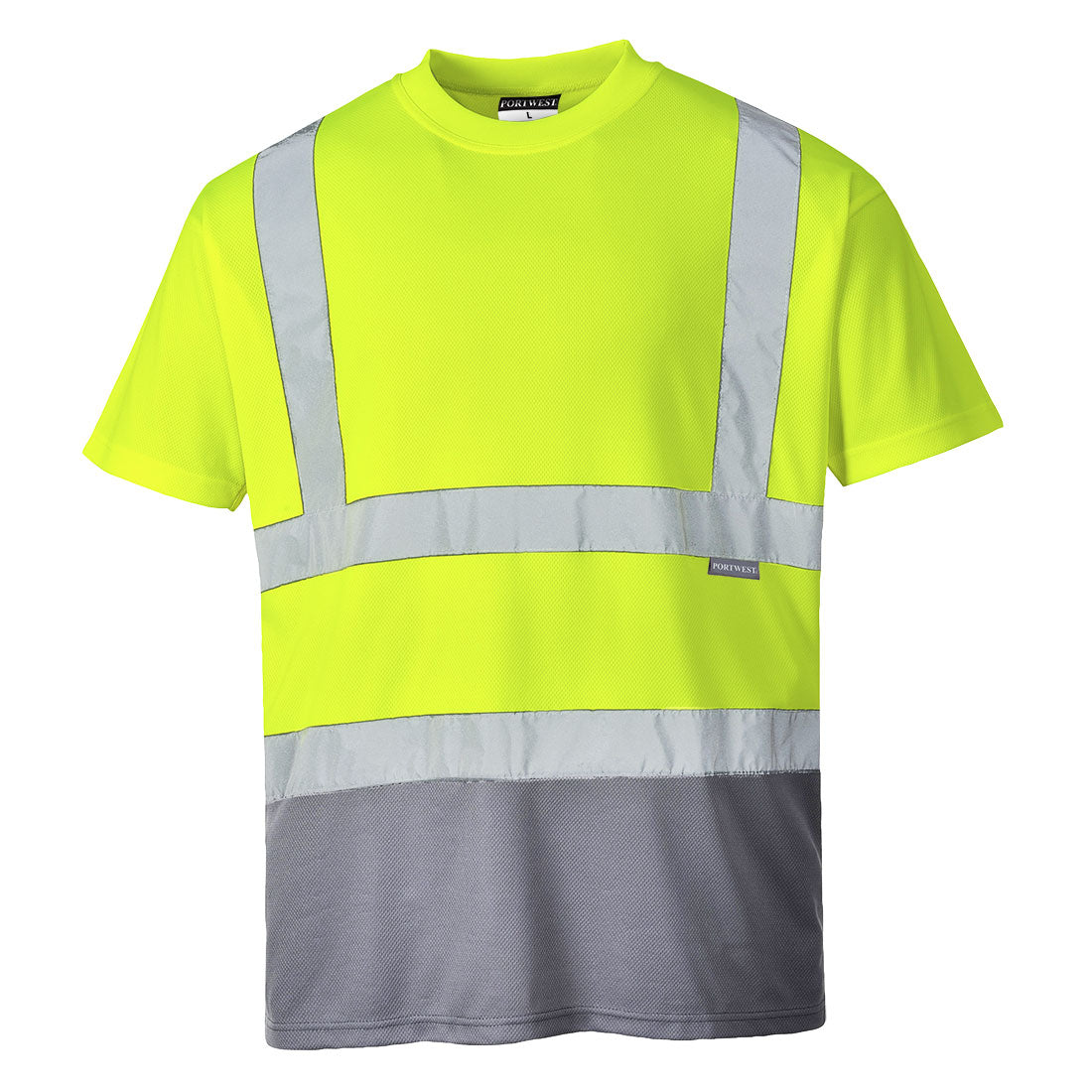 Hi-Vis Kontrast T-Shirt kurzarm - Gelb/Grau (YGY)