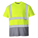 Hi-Vis Kontrast T-Shirt kurzarm - Gelb/Grau (YGY)